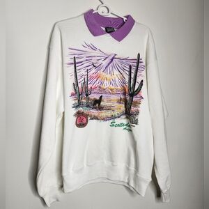 Vintage Deadstock All Over Desert Wolf Eagle Print Scottsdale Arizona‎ 1994...